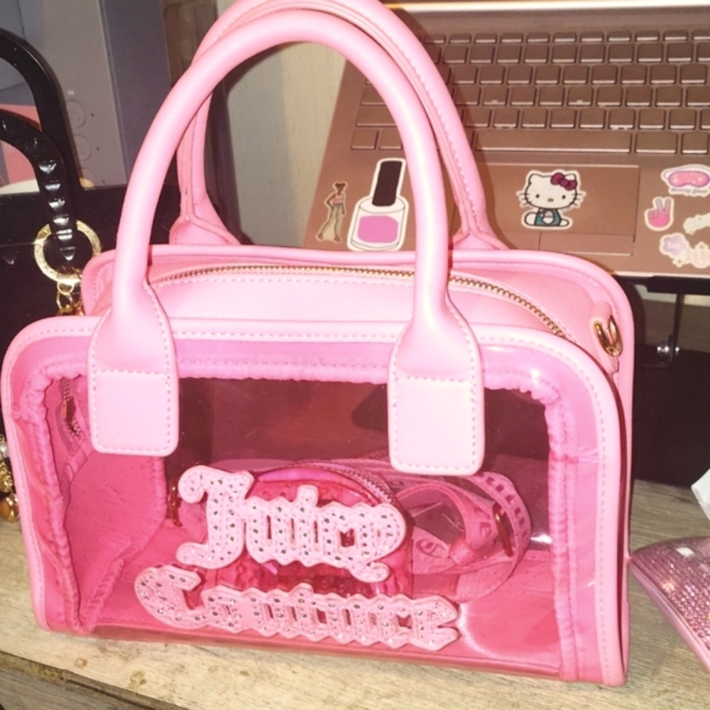 Juicy Couture Pink Satchel with Clear Accents